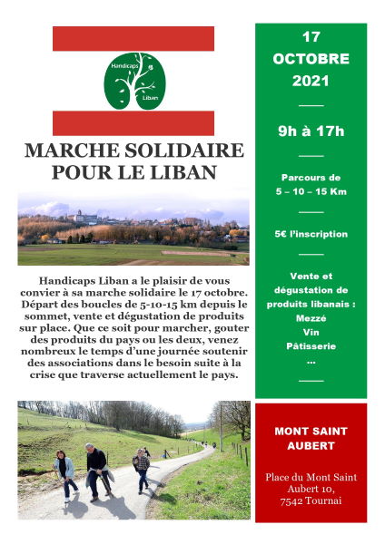 marche solidaire Handicaps Liban 17 octobre 2021